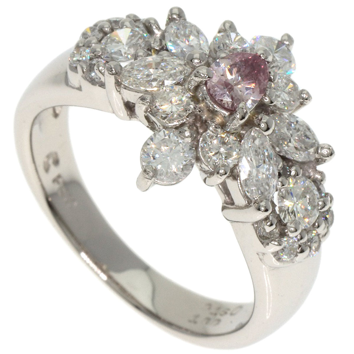 0.16ct Diamond Pink　Diamond Ring Platinum PT900  7.6g　Ladies