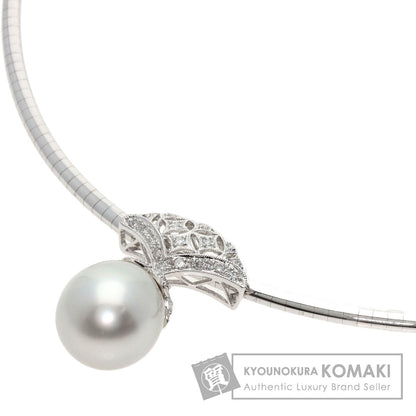 South SeaPearl Pearl Diamond Necklace K18 White Gold 750 24g　Ladies