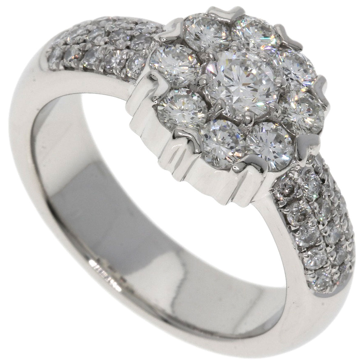 1.012ct Flower motif Diamond Ring Platinum PT900  14.2g　Ladies