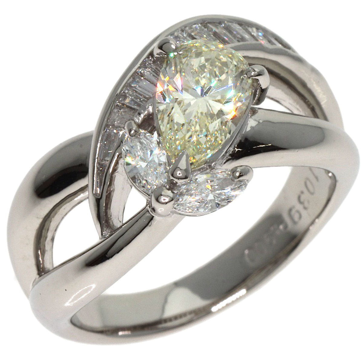 1.039ct Diamond Ring Platinum PT900  9.6g　Ladies