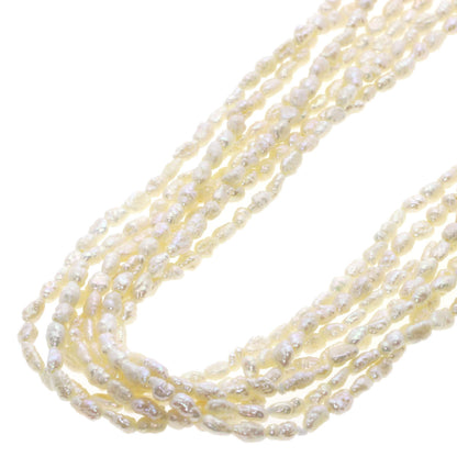 Freshwater Pearl 7 rows Necklace Silver 56.7g　Ladies