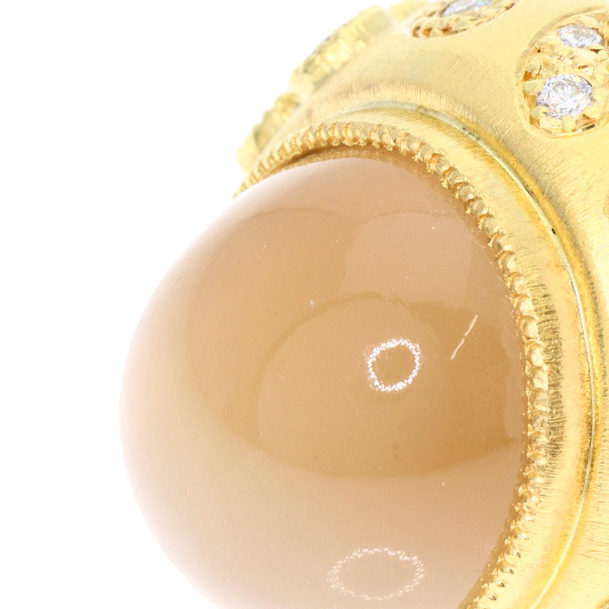 13.16ct Moonstone Diamond Ring K18 Yellow Gold  15.3g　Ladies