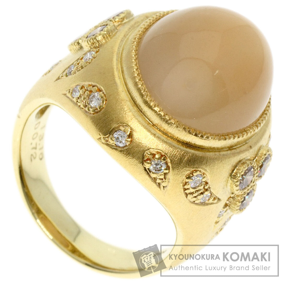 13.16ct Moonstone Diamond Ring K18 Yellow Gold  15.3g　Ladies