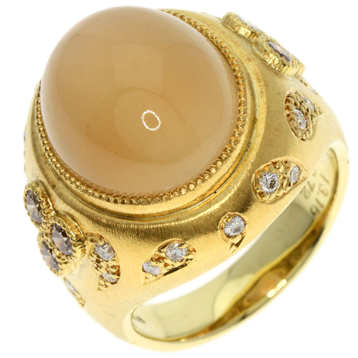 13.16ct Moonstone Diamond Ring K18 Yellow Gold  15.3g　Ladies