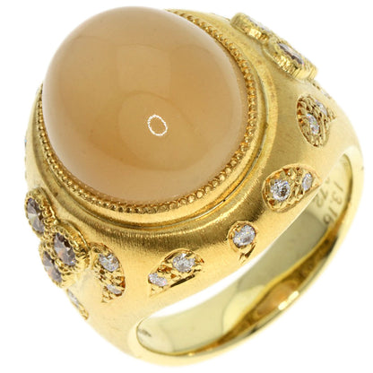 13.16ct Moonstone Diamond Ring K18 Yellow Gold  15.3g　Ladies