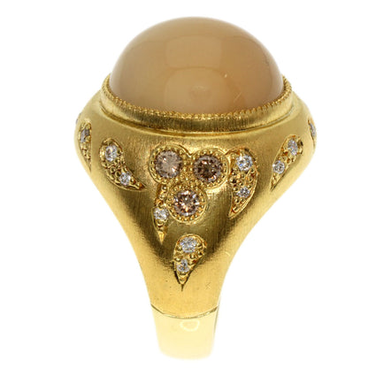 13.16ct Moonstone Diamond Ring K18 Yellow Gold  15.3g　Ladies