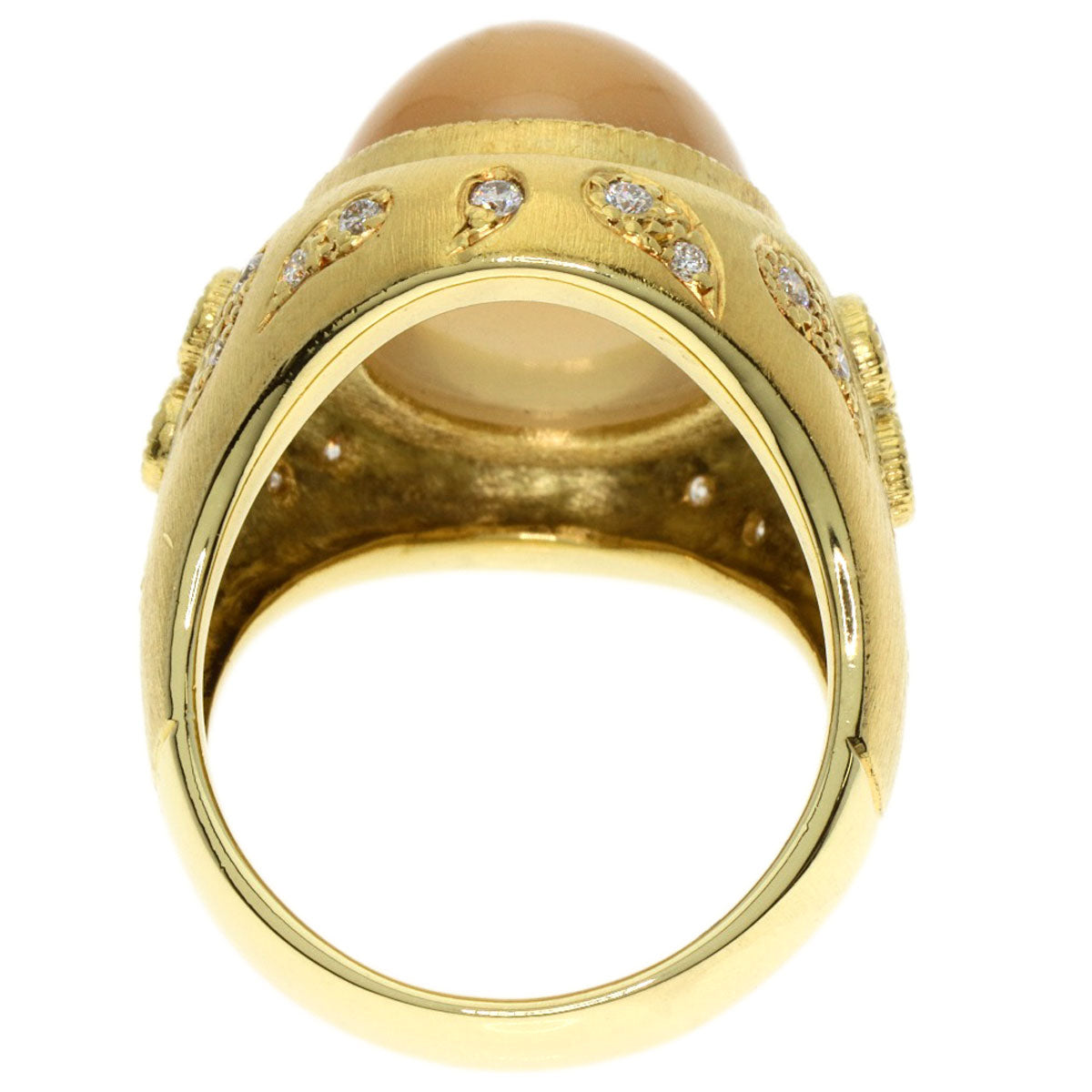 13.16ct Moonstone Diamond Ring K18 Yellow Gold  15.3g　Ladies