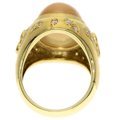 13.16ct Moonstone Diamond Ring K18 Yellow Gold  15.3g　Ladies