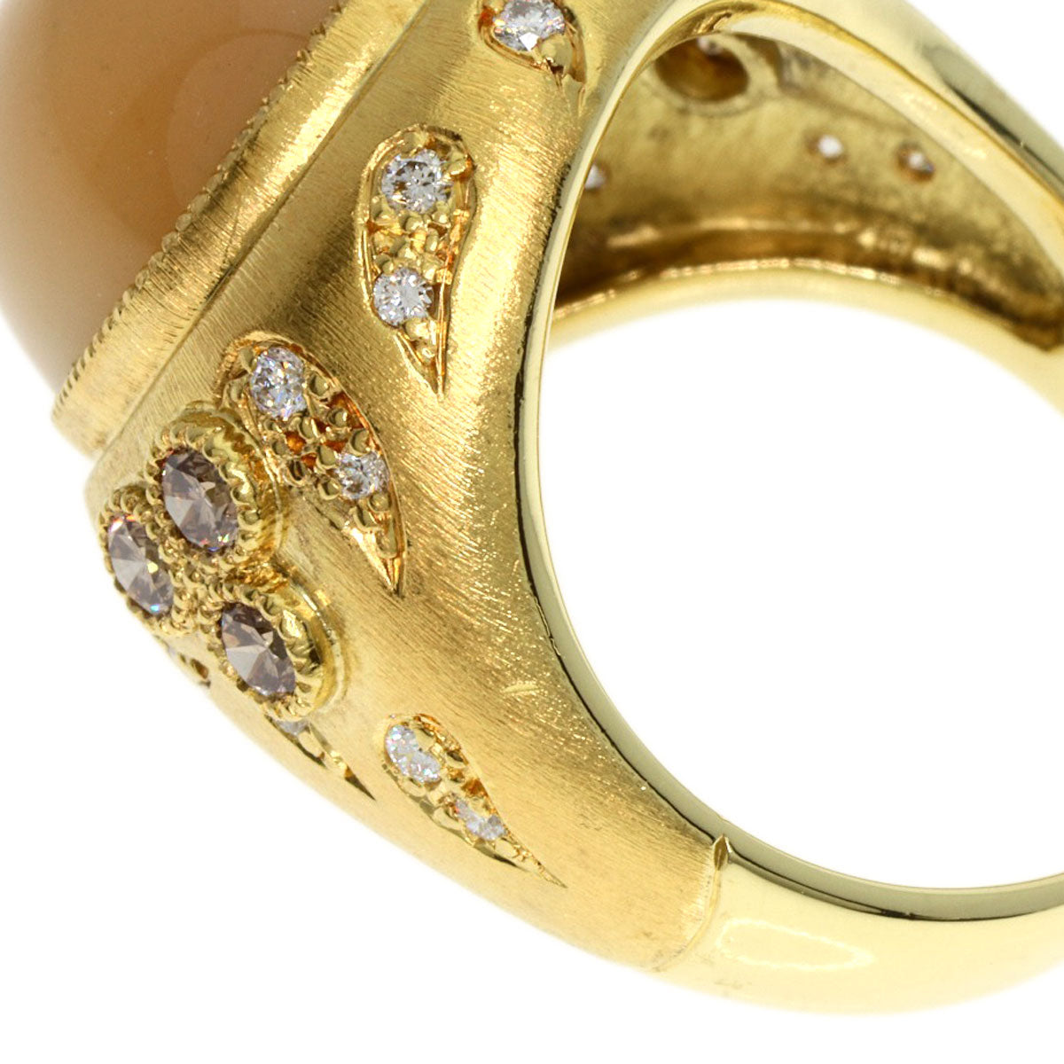 13.16ct Moonstone Diamond Ring K18 Yellow Gold  15.3g　Ladies