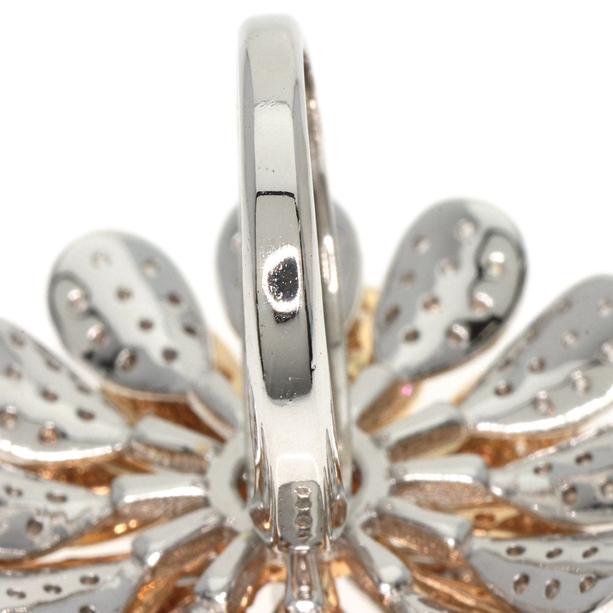 3.57ct Diamond Round Bra Ring K18 White Gold 18K Pink Gold 17.8g　Ladies