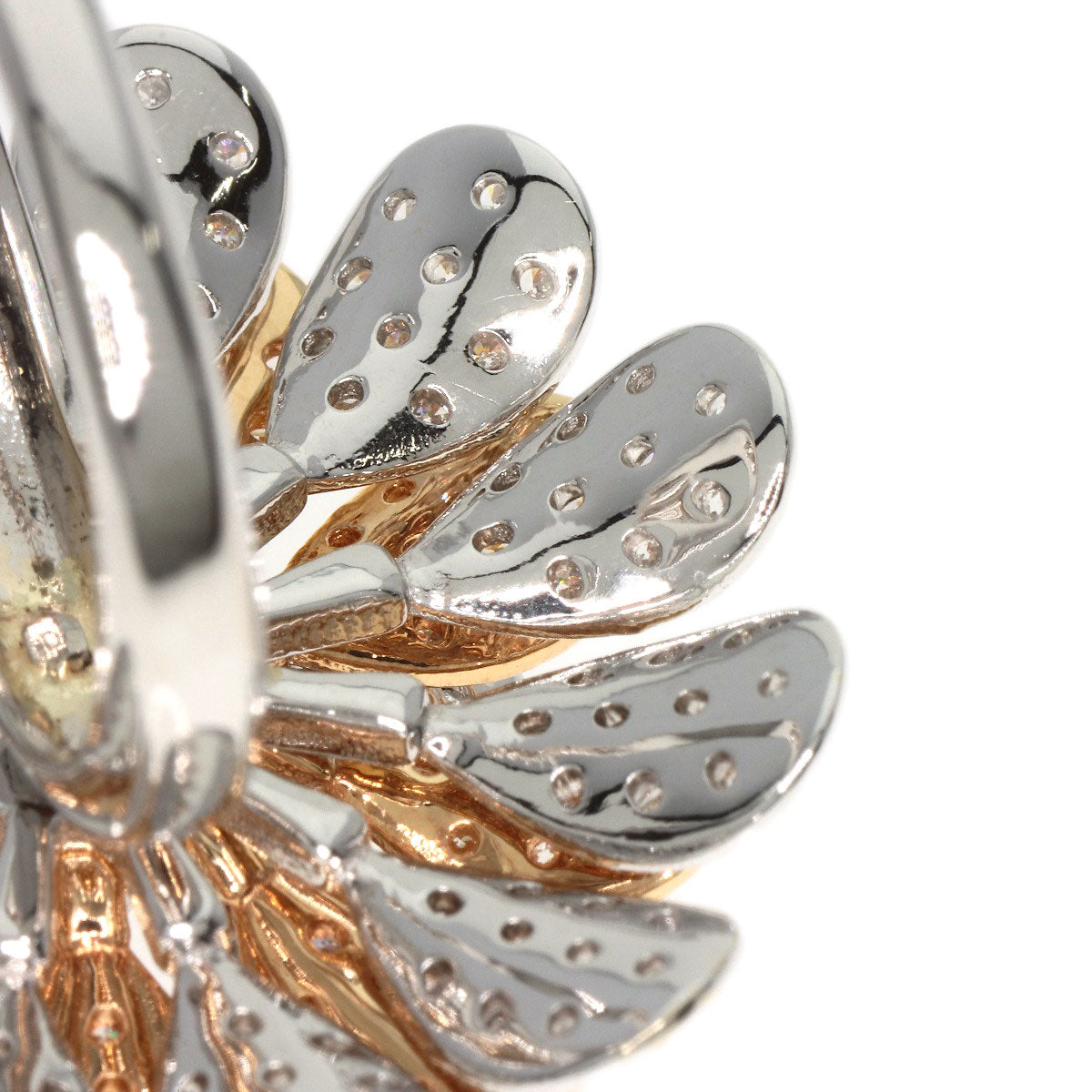 3.57ct Diamond Round Bra Ring K18 White Gold 18K Pink Gold 17.8g　Ladies