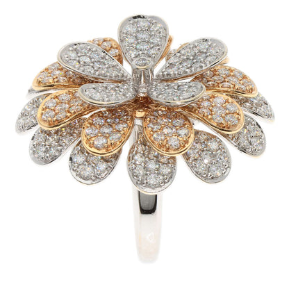 3.57ct Diamond Round Bra Ring K18 White Gold 18K Pink Gold 17.8g　Ladies