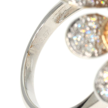 3.57ct Diamond Round Bra Ring K18 White Gold 18K Pink Gold 17.8g　Ladies