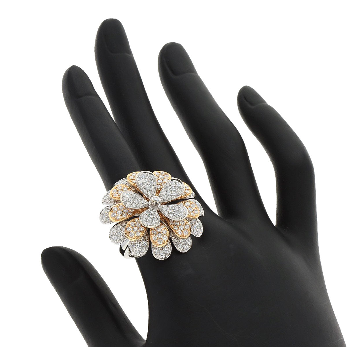 3.57ct Diamond Round Bra Ring K18 White Gold 18K Pink Gold 17.8g　Ladies