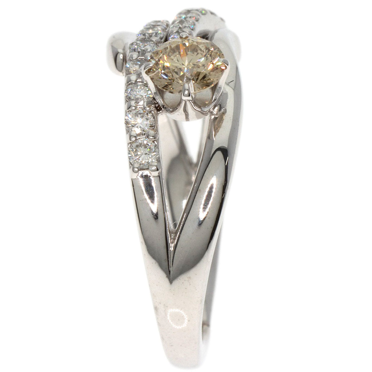0.356ct Diamond Ring K18 White Gold PT900 6.6g　Ladies