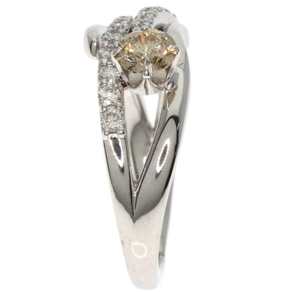 0.356ct Diamond Ring K18 White Gold PT900 6.6g　Ladies