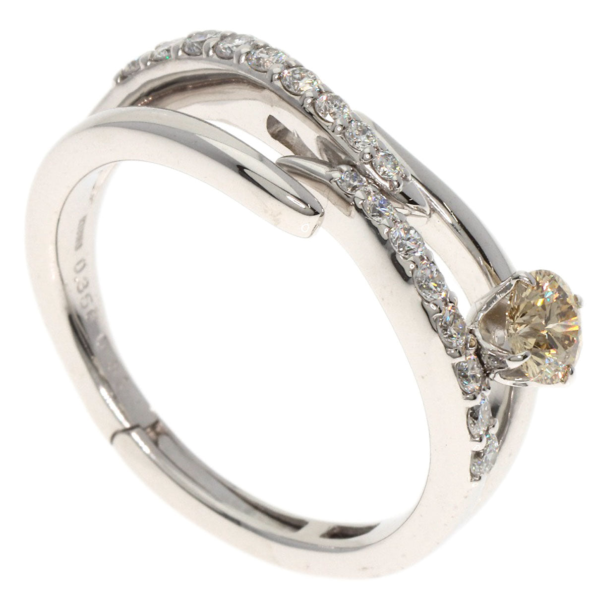 0.356ct Diamond Ring K18 White Gold PT900 6.6g　Ladies