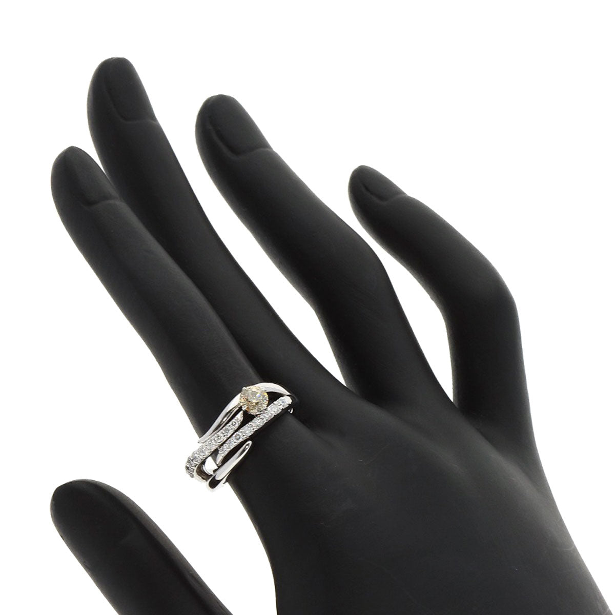 0.356ct Diamond Ring K18 White Gold PT900 6.6g　Ladies