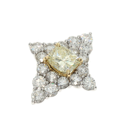 1.05ct Diamond Pendant top Platinum PT900 18K Yellow Gold 3.5g　Ladies