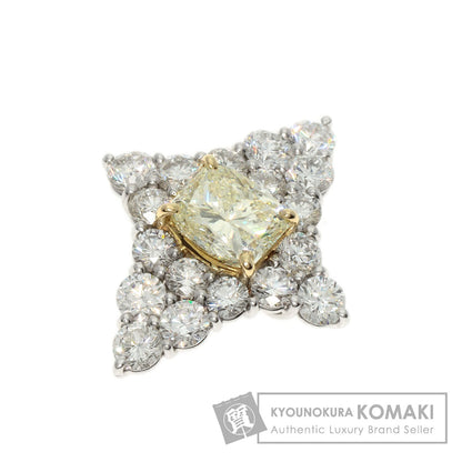 1.05ct Diamond Pendant top Platinum PT900 18K Yellow Gold 3.5g　Ladies