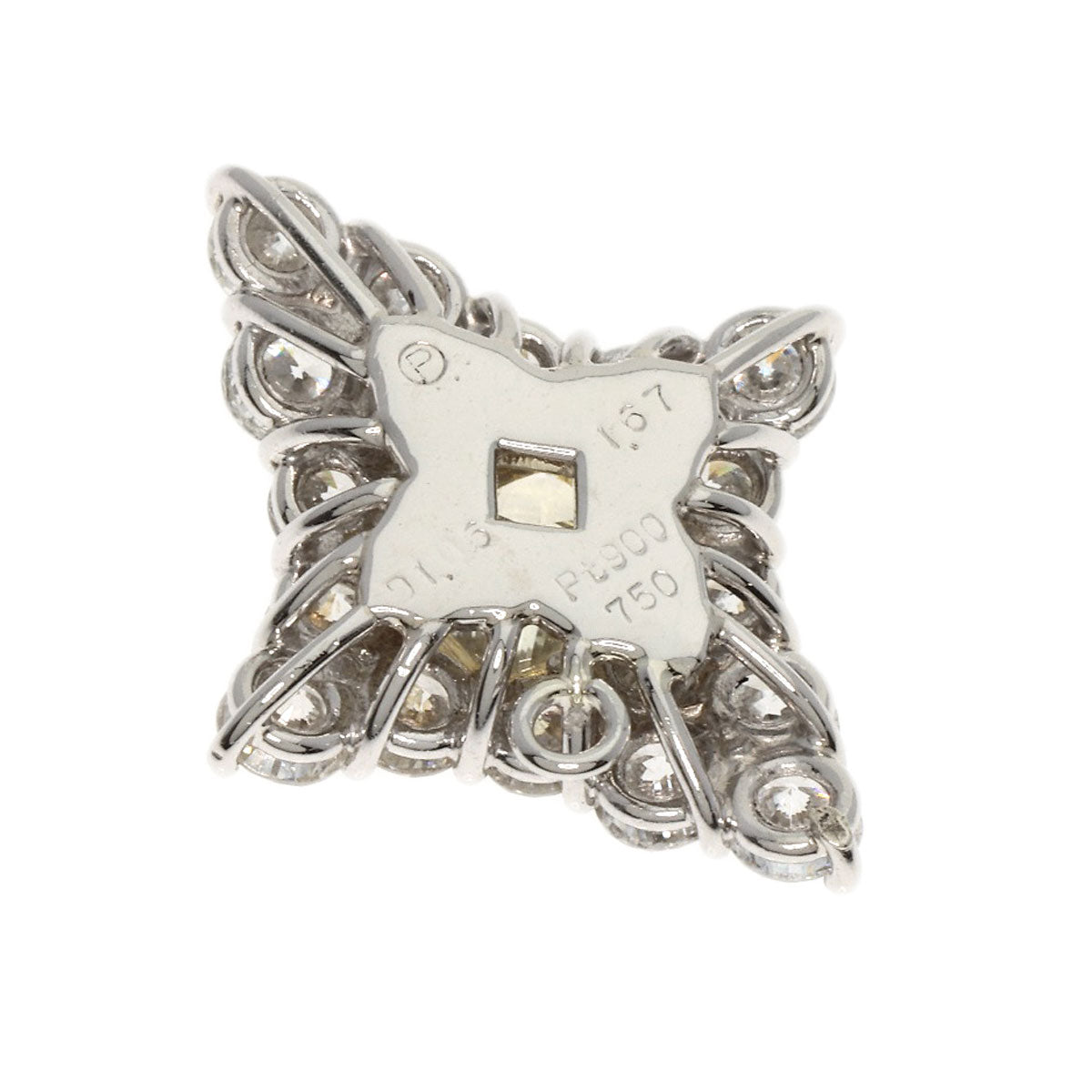 1.05ct Diamond Pendant top Platinum PT900 18K Yellow Gold 3.5g　Ladies