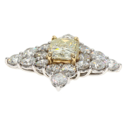 1.05ct Diamond Pendant top Platinum PT900 18K Yellow Gold 3.5g　Ladies