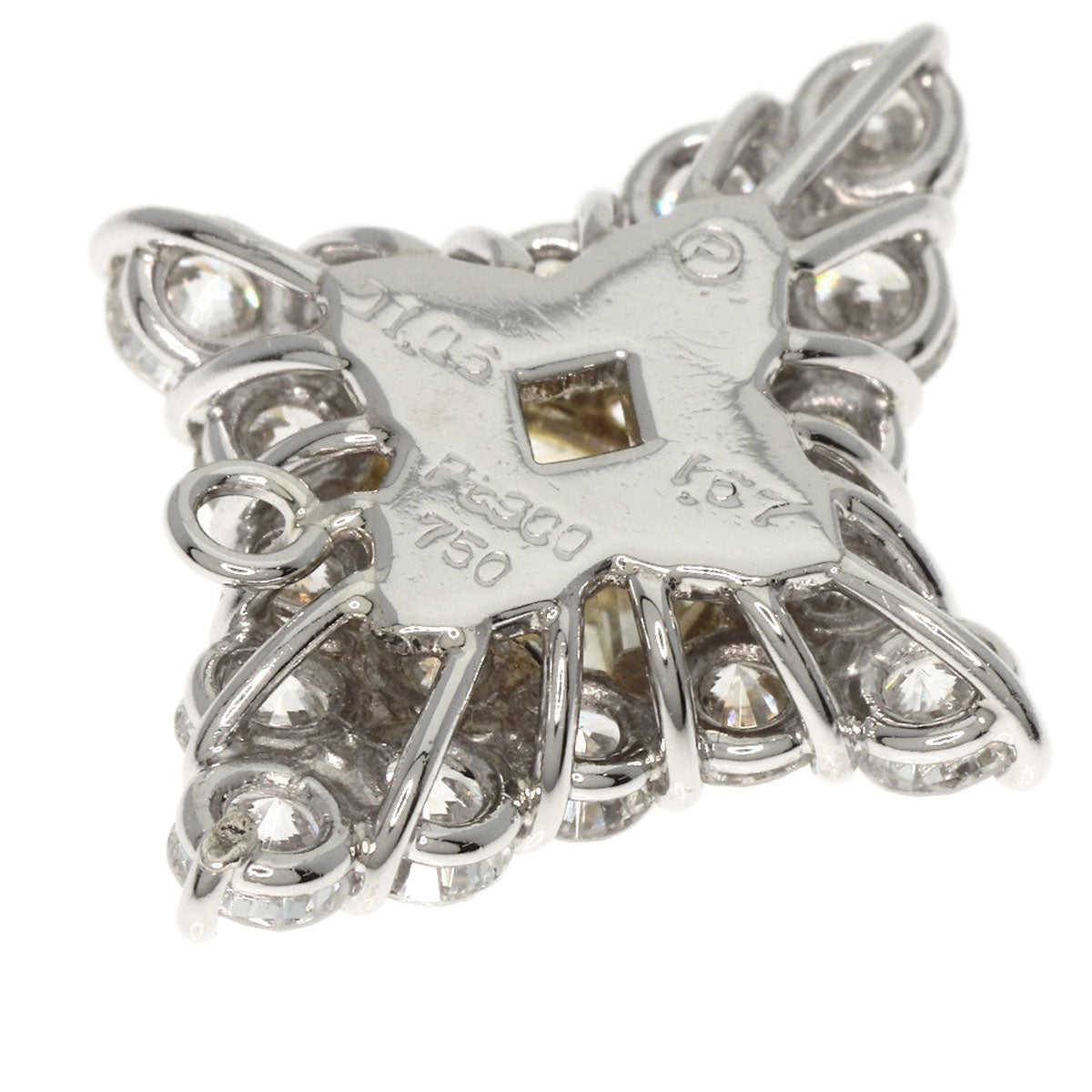 1.05ct Diamond Pendant top Platinum PT900 18K Yellow Gold 3.5g　Ladies