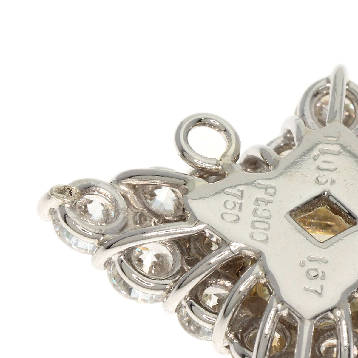 1.05ct Diamond Pendant top Platinum PT900 18K Yellow Gold 3.5g　Ladies