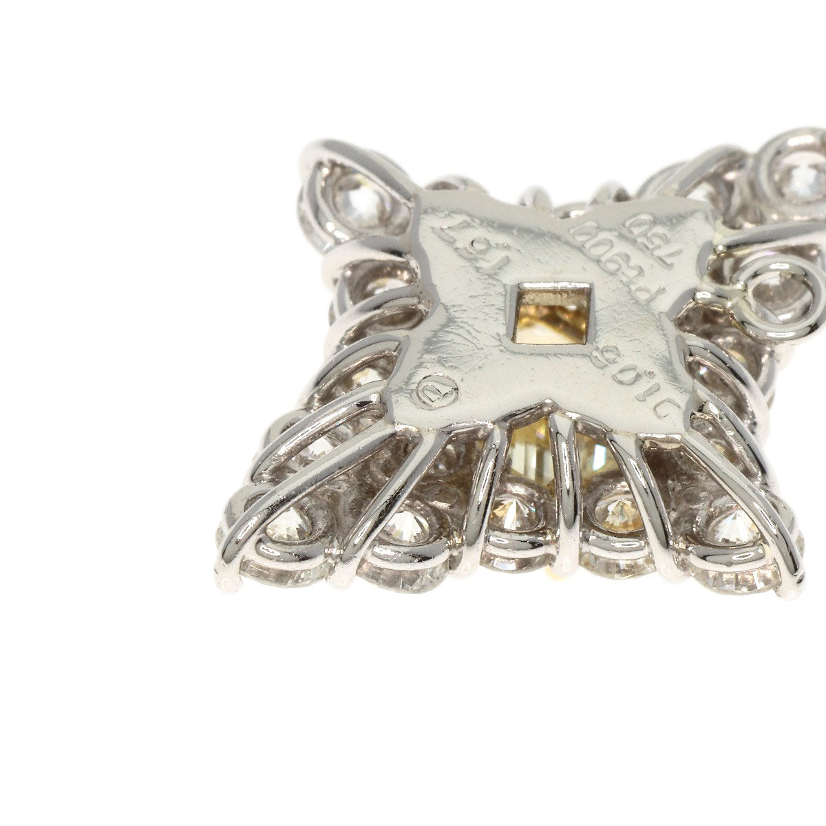 1.05ct Diamond Pendant top Platinum PT900 18K Yellow Gold 3.5g　Ladies