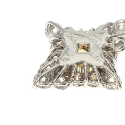 1.05ct Diamond Pendant top Platinum PT900 18K Yellow Gold 3.5g　Ladies