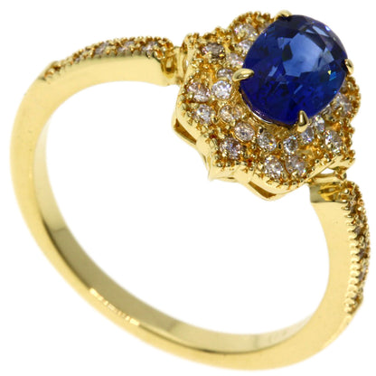 1.13ct Sapphire Diamond Ring K18 Yellow Gold  3g　Ladies