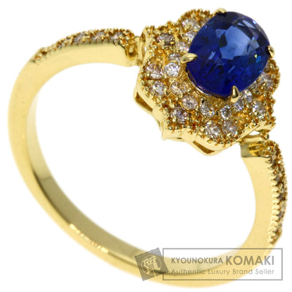 1.13ct Sapphire Diamond Ring K18 Yellow Gold  3g　Ladies