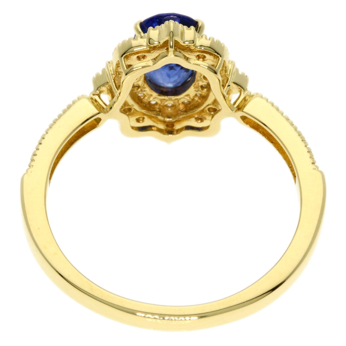 1.13ct Sapphire Diamond Ring K18 Yellow Gold  3g　Ladies