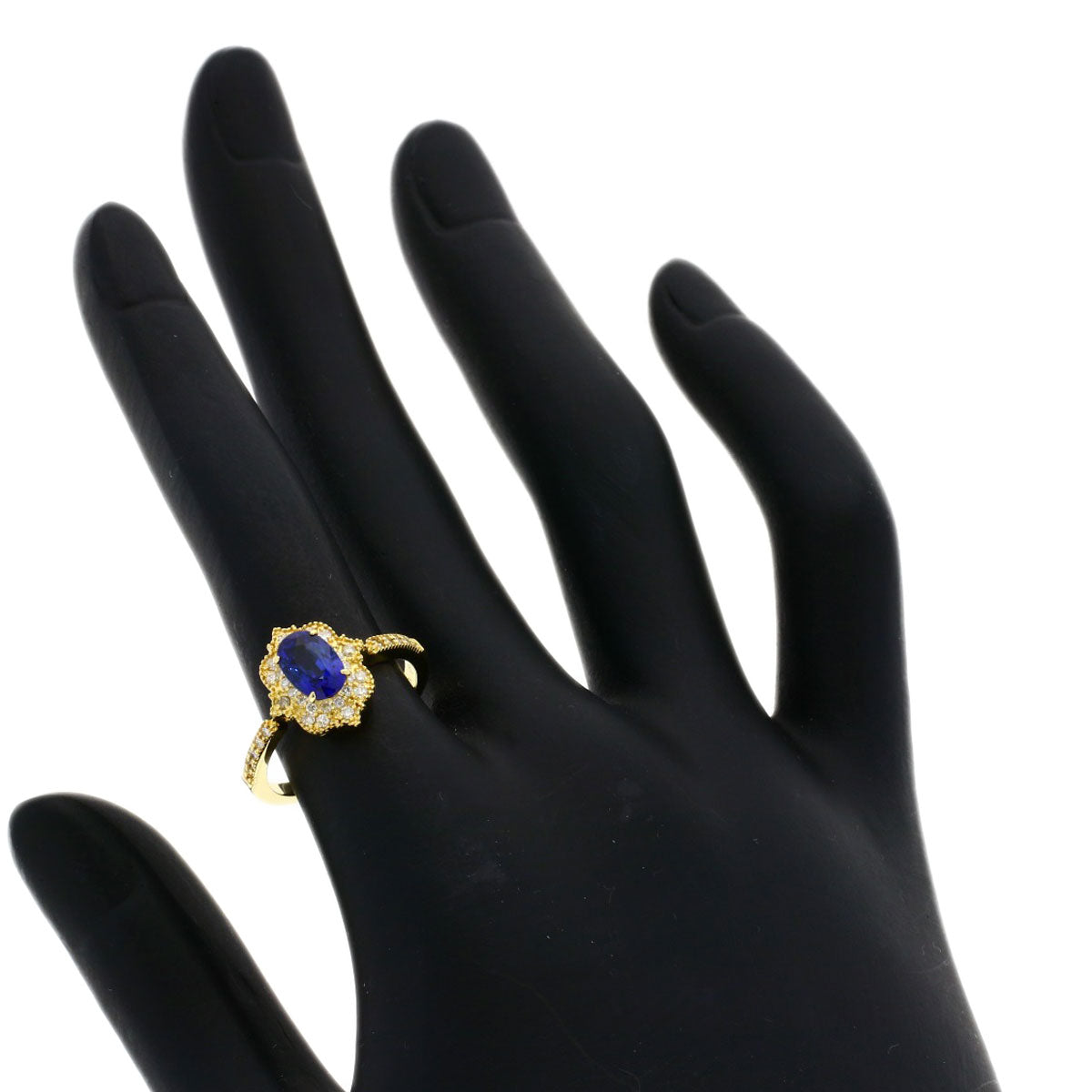 1.13ct Sapphire Diamond Ring K18 Yellow Gold  3g　Ladies