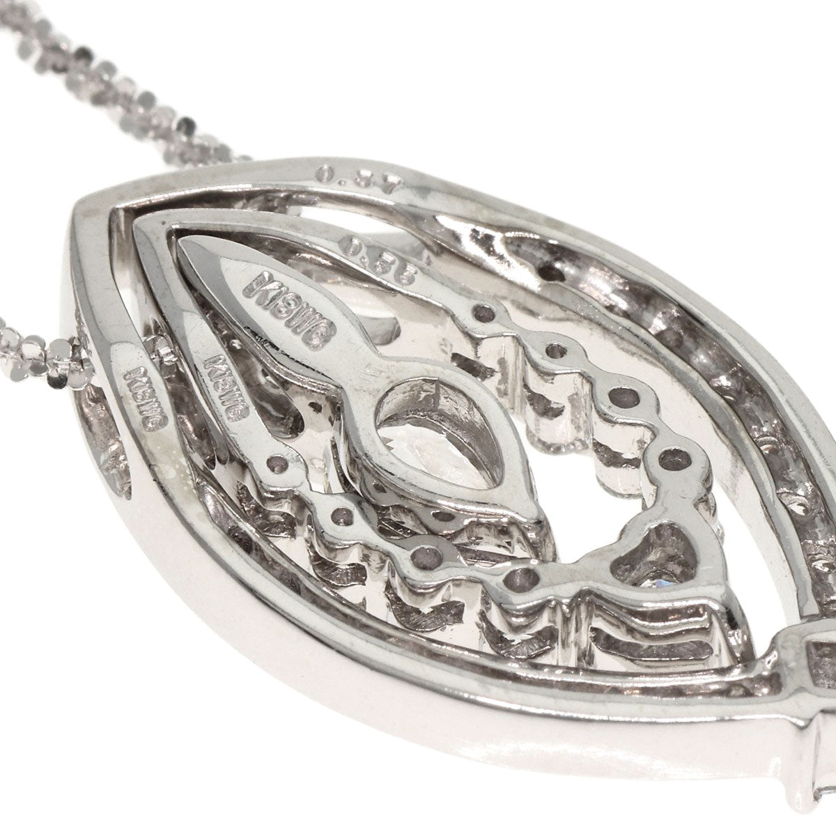 0.406ct Diamond Necklace K18 White Gold  9.5g　Ladies