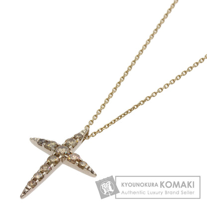 Kashikey Naked Cross Brown Diamond Necklace K18BG Ladies [Used]