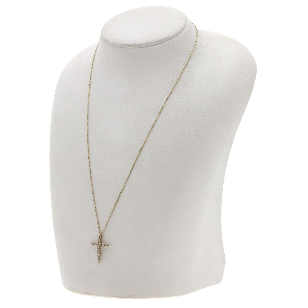 Kashikey Naked Cross Brown Diamond Necklace K18BG Ladies [Used]