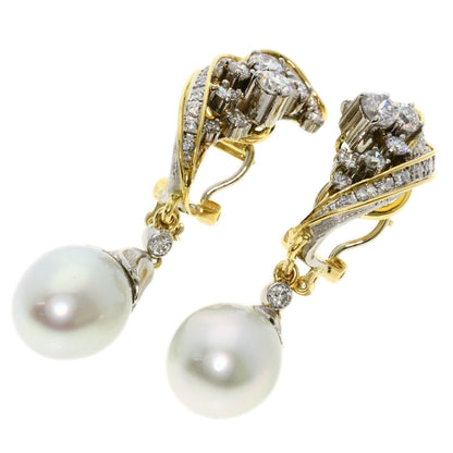 NOBUKO ISHIKAWA   Earring Pearl Pearl Diamond K18 Yellow Gold PT900Ladies