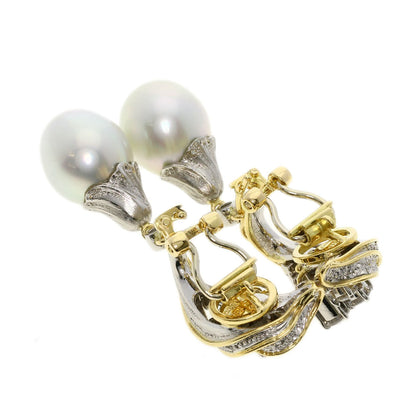 NOBUKO ISHIKAWA   Earring Pearl Pearl Diamond K18 Yellow Gold PT900Ladies