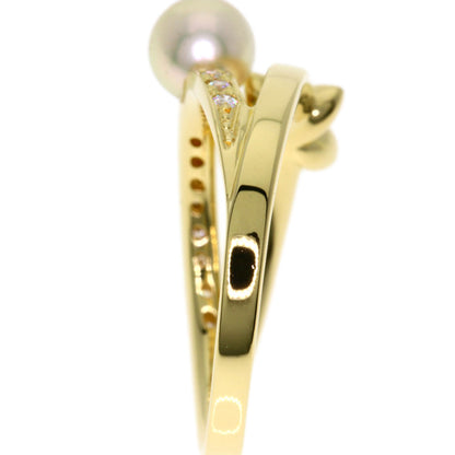 MIKIMOTO   Ring Pearl Pearl Diamond K18 Yellow Gold Ladies