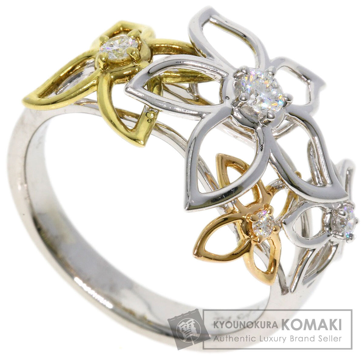 TASAKI   Ring Diamond flower motif K18 Yellow Gold 18K Pink GoldLadies