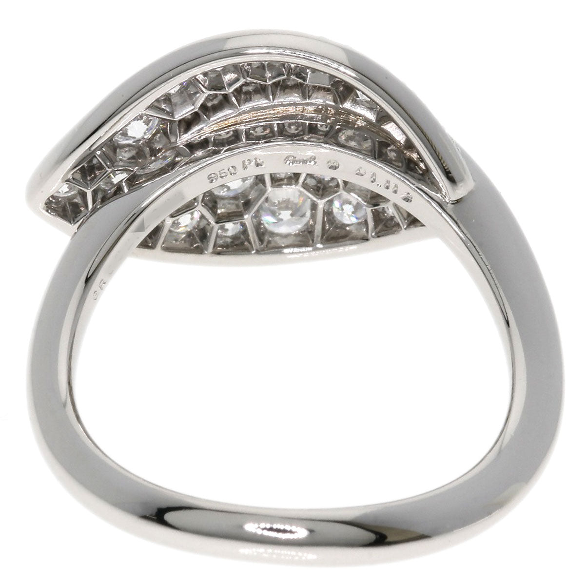 Gimel   Ring Diamond leaf motif Platinum PT950 Ladies