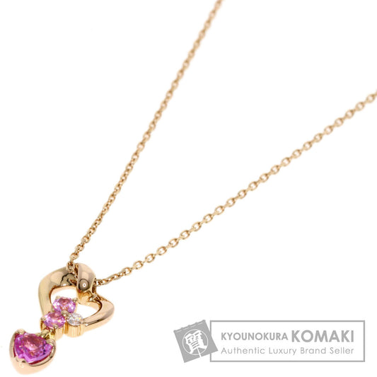 4℃   Necklace Pink Sapphire Diamond K18 Pink Gold Ladies