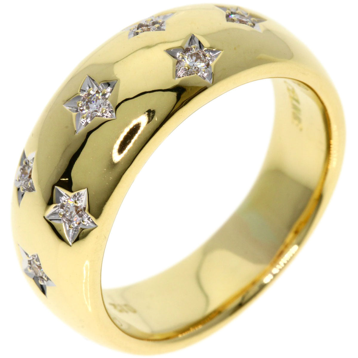 CELINE   Ring Diamond Ruby Star K18 Yellow Gold Ladies