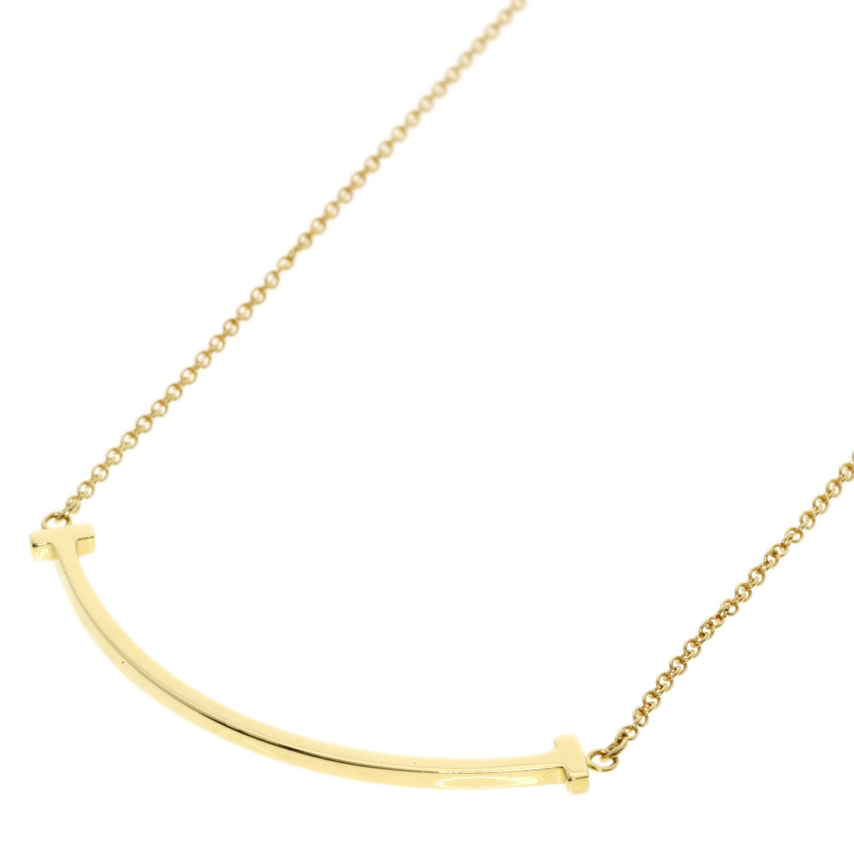 TIFFANY&Co.   Necklace T smile small K18 Yellow Gold Ladies