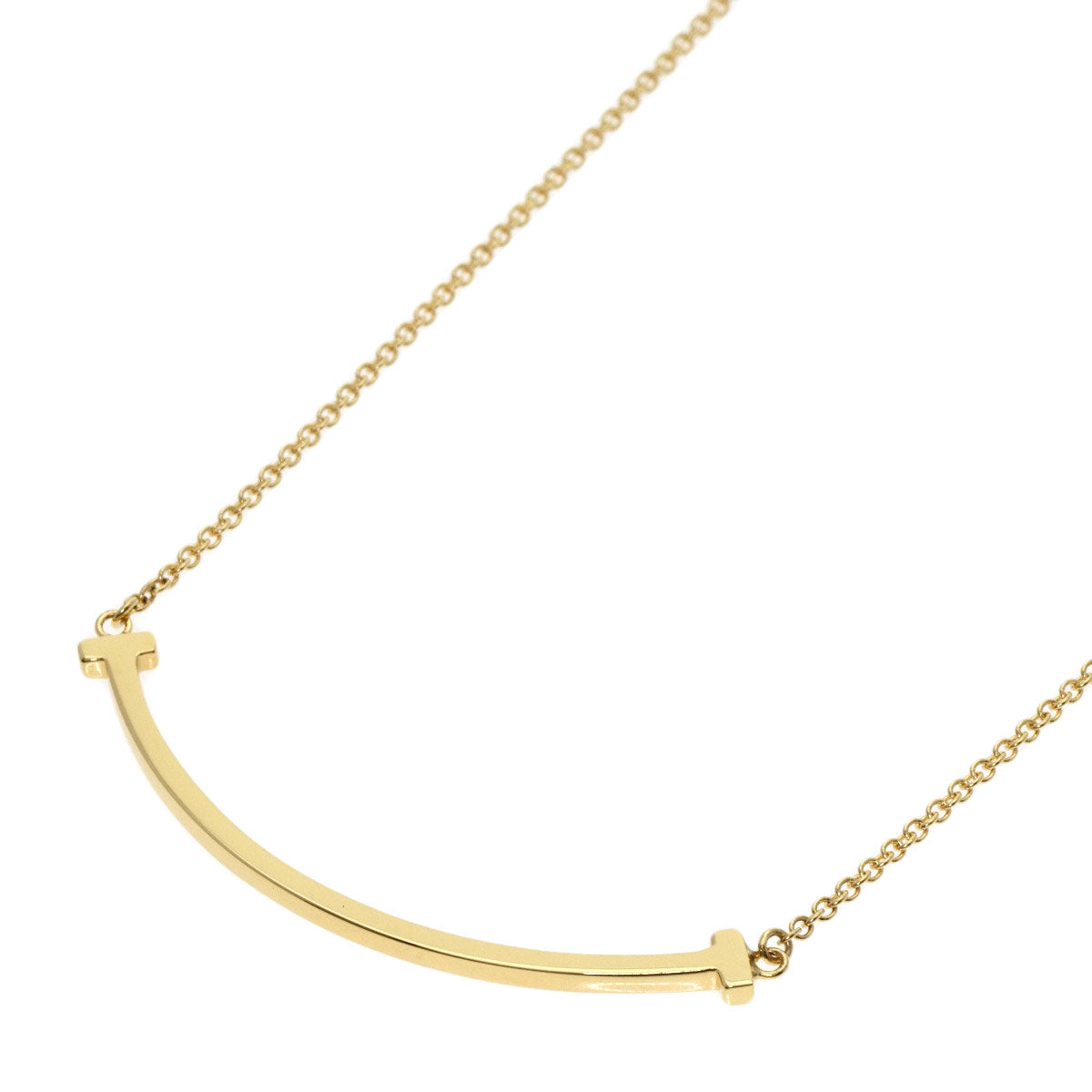 TIFFANY&Co. T smile small Necklace K18 Yellow Gold Ladies [Used]