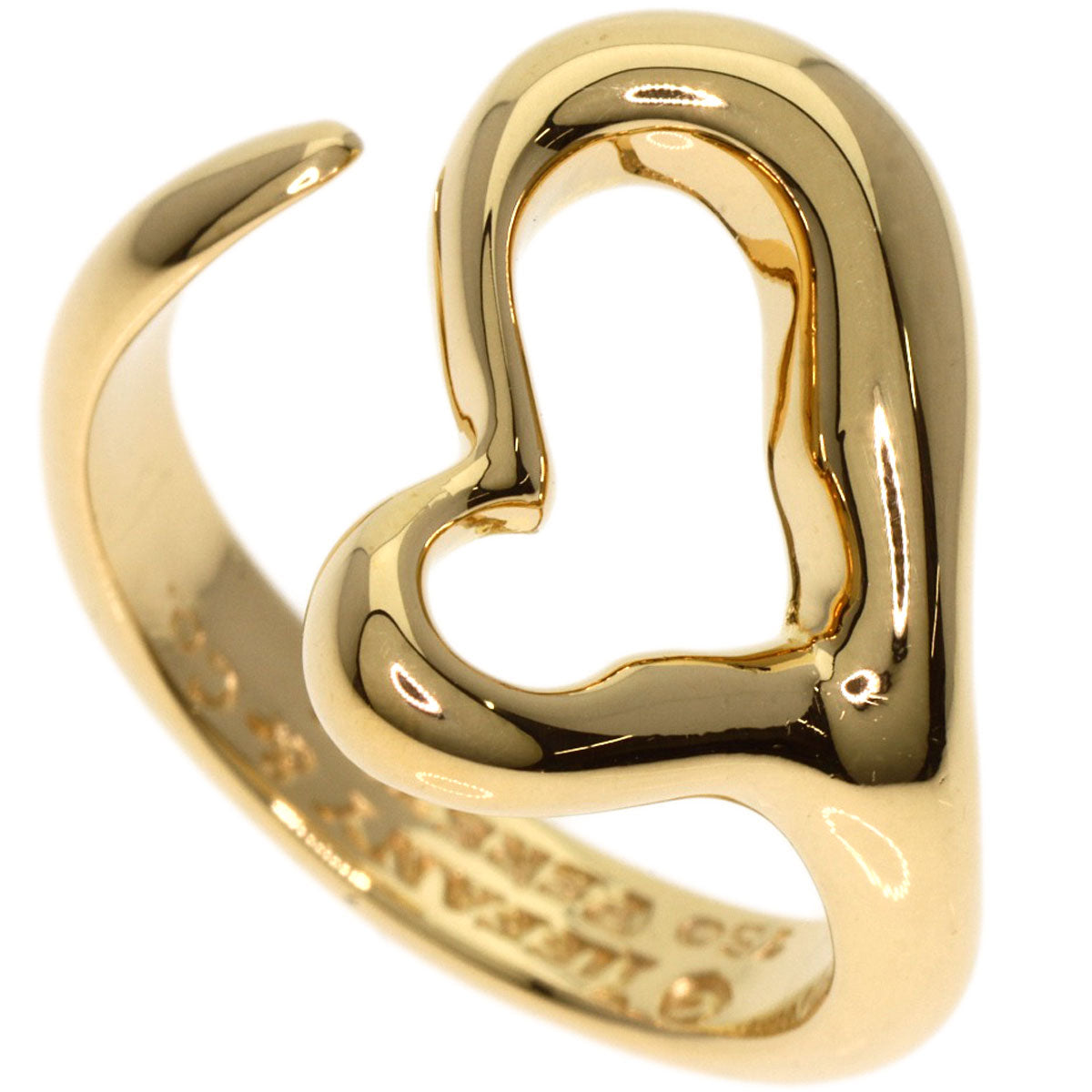 TIFFANY&Co. Open heart Ring K18 Yellow Gold Ladies [Used]