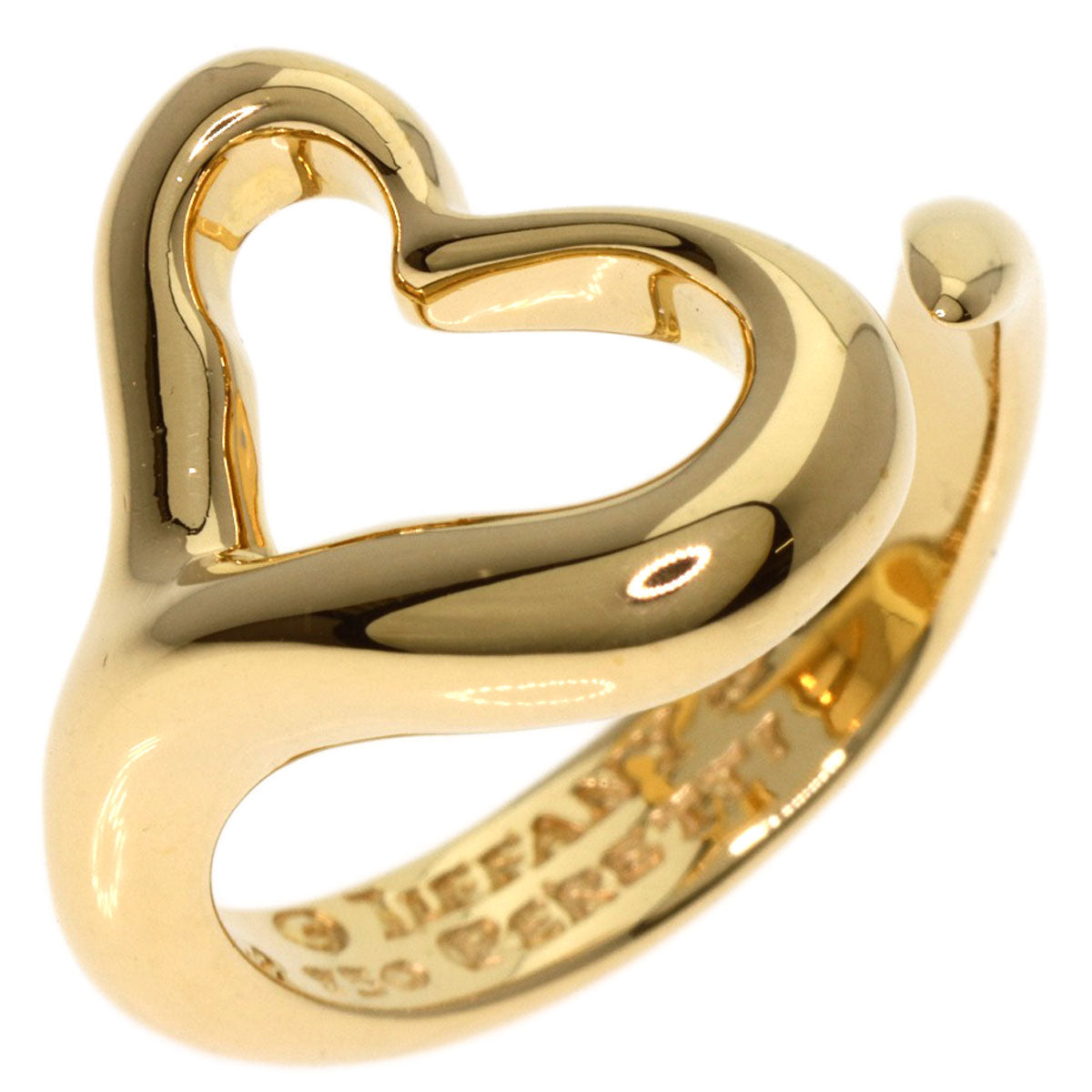 TIFFANY&Co. Open heart Ring K18 Yellow Gold Ladies [Used]