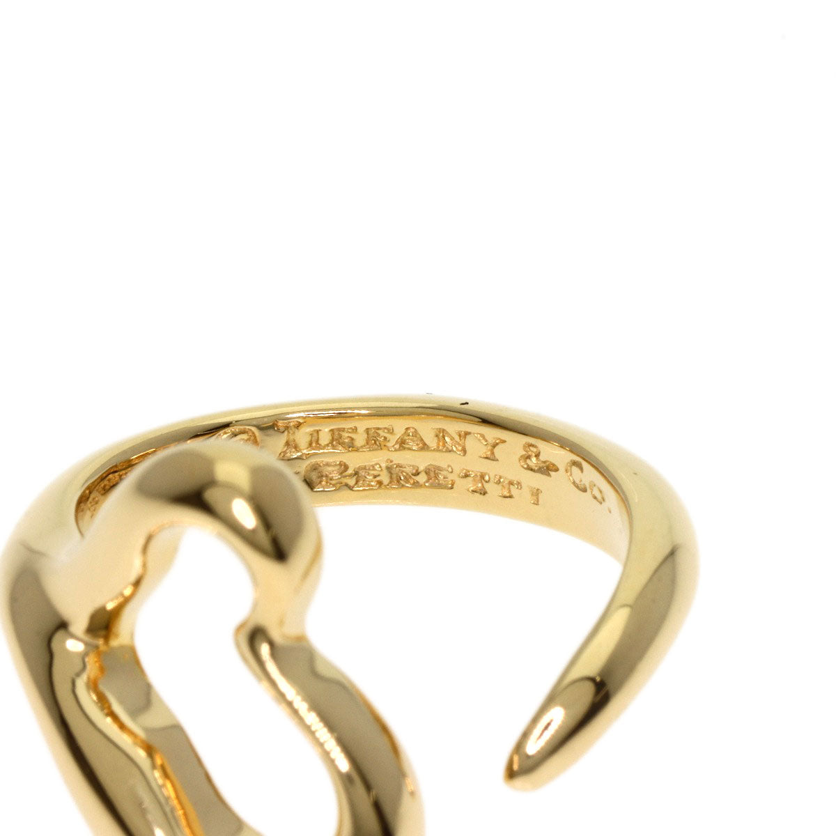 TIFFANY&Co. Open heart Ring K18 Yellow Gold Ladies [Used]