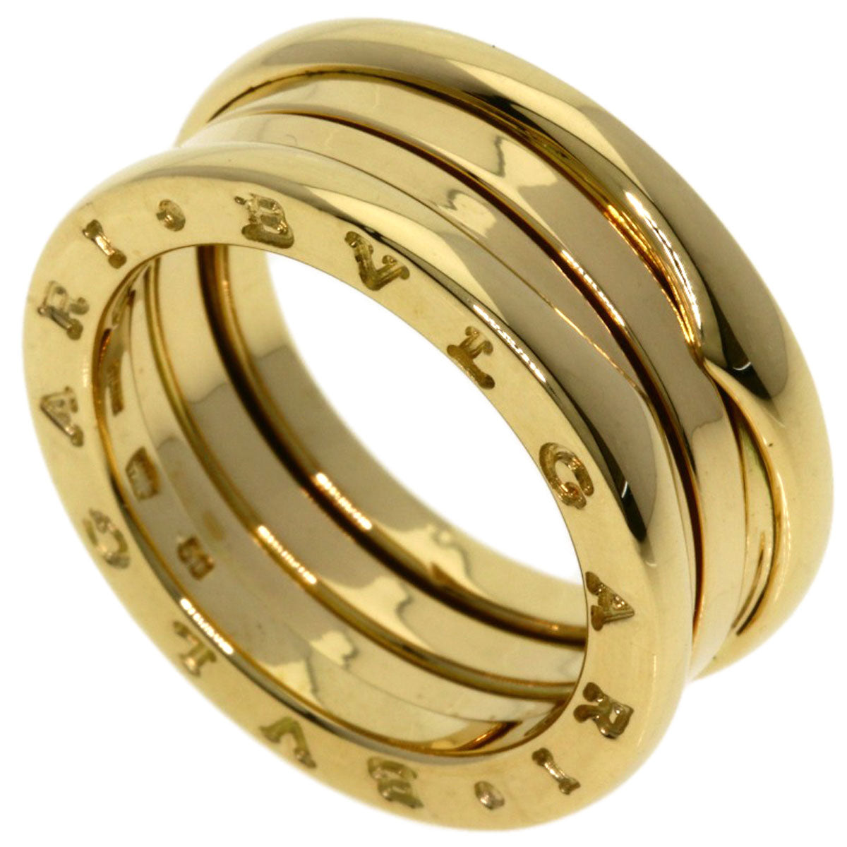 BVLGARI B.zero1 2 band #50 Ring K18 Yellow Gold Ladies [Used]